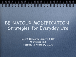 BEHAVIOUR MODIFICATION: Strategies for Everyday Use