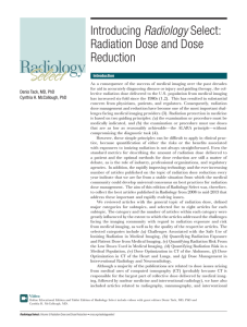 Introducing Radiology Select: Radiation Dose and Dose Reduction