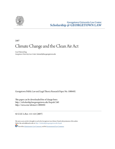 Climate Change and the Clean Air Act
