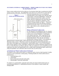 1 By Judy Boehm, RN, MSN Direct current cardioversion involves