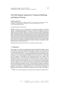 V. Linetsky, “The Path Integral Approach to Financial Modeling and