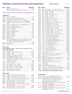 Schedule of Covered Services and Copayments