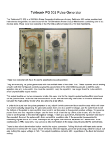 Tektronix PG 502 Pulse Generator