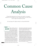 A large health organization used common cause analysis to