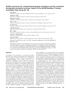 Quality assurance for computed-tomography simulators and the