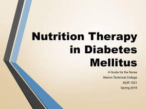 Nutrition Therapy in Diabetes Mellitus