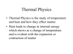 Thermal Physics - Eastside Physics