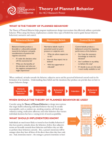 Theory of Planned Behavior - Health Communication Capacity