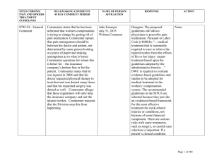 Comments on Chronic Pain Treatment Guidelines