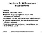Lecture 4: Wilderness Ecosystems