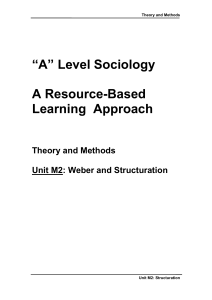 “A” Level Sociology A Resource