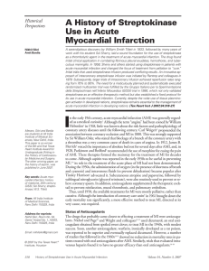 A History of Streptokinase Use in Acute Myocardial Infarction