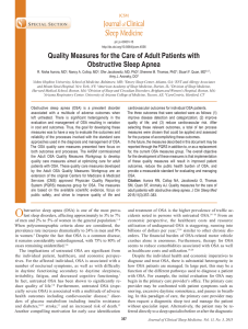 Quality Measures for the Care of Adult Patients with Obstructive