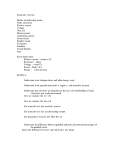 Topics to study for electrostatics and electricity test