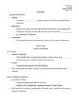 Section One: Classical Conditioning