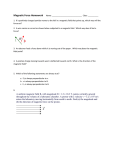 Magnetic Force Homework