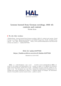Lessons learned from German sociology, 1933–45: contexts and
