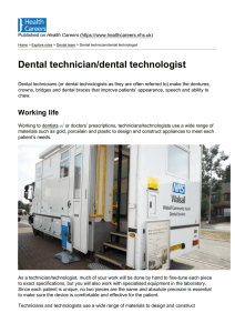 Dental technician/dental technologist