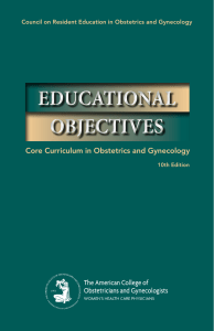 CREOG Educational Objectives, Core Curriculum in Obstetrics and
