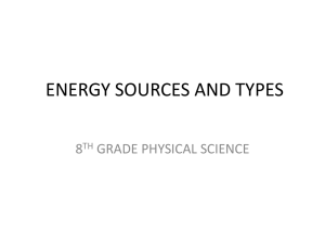 ENERGY SOURCES AND TYPES