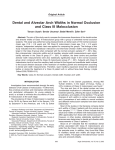 Dental and Alveolar Arch Widths in Normal Occlusion and Class III