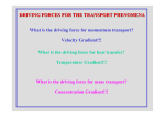 DRIVING FORCES FOR THE TRANSPORT PHENOMENA What is