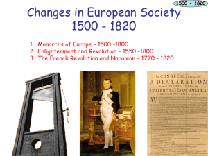 Changes in European Society 1500