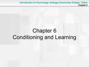 Conditioning and Learning - Kellogg Community College