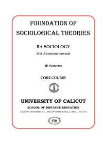 Foundation of Sociological Theories