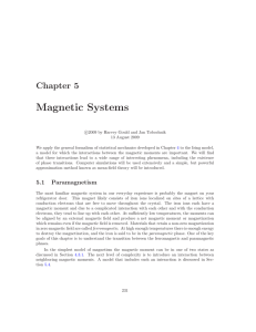 Chapter 5: Magnetic Systems in