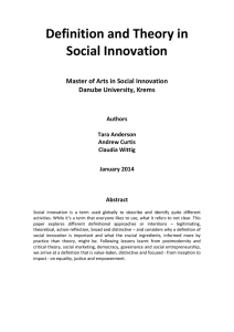 Definition and Theory in Social Innovation