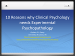 10 Reasons why Clinical Psychology needs Experimental