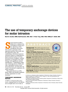 The use of temporary anchorage devices for molar intrusion