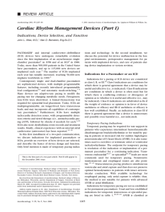 Cardiac Rhythm Management Devices (Part I)