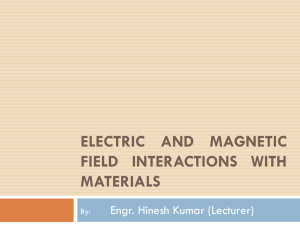 Electric and Magnetic Field Interactions with Materials