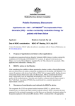 Public Summary Document