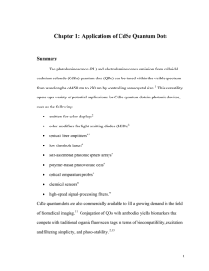 Applications for CdSe Quantum Dots