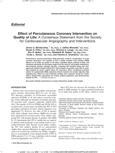 Effect of Percutaneous Coronary Intervention on Quality of Life