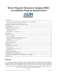 Breast MRI Accreditation Program Requirements