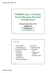 VEMP101: Intro to Vestibular Evoked Myogenic Potentials