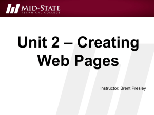 Creating Web Pages