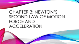 Chapter 3: Newton*s Second Law of motion