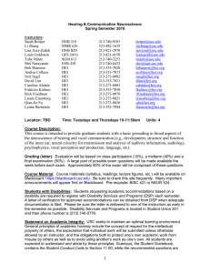 Auditory Neuroscience Core Course (NS599