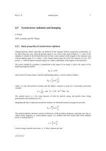 6.5 Synchrotron radiation and damping