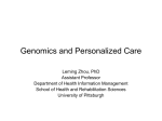 Genomics and Personalized Care - Health Computing: Pitt CPATH