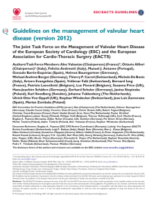 ESC/EACTS Guidelines on valvular heart disease