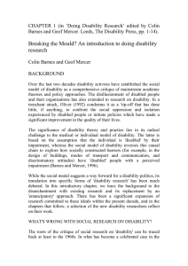 chapter 1 - Centre for Disability Studies