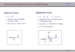 Electric and Magnetic Forces on Point Charge Electric Force