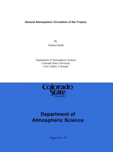 General Atmospheric Circulation of the Tropics By Herbert Riehl