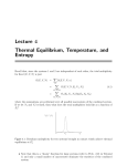 Lecture 4 Thermal Equilibrium, Temperature, and Entropy